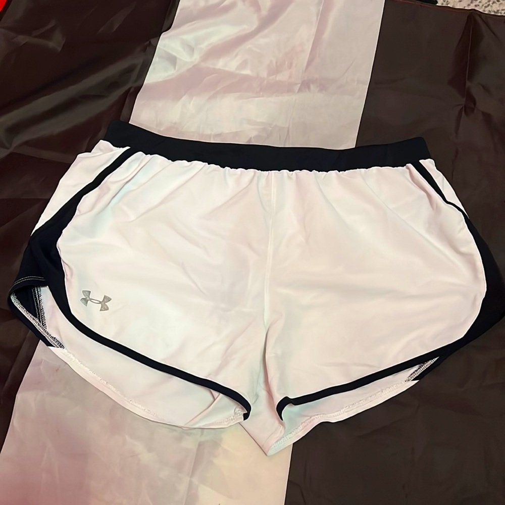 White and Black under armor shorts
